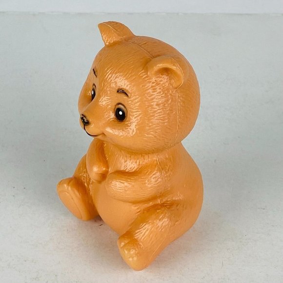 Brown Seated Teddy Bear Pretend Play Plastic Toy Figure Kids MLO 325 3.75 in - Picture 3 of 10